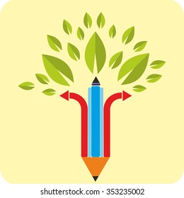 Clip Art of Education tree icon