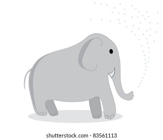 Clip art elephant, isolated object over white background