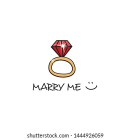 Clip Art Engagement Ring. Marry Me