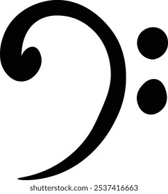 clip art of f clef in handwritten style