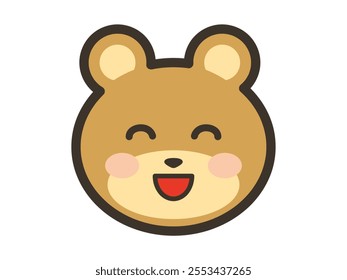 Clip art of face of cute bear with big smile