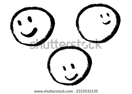 Clip art of face of various directions of brush touch