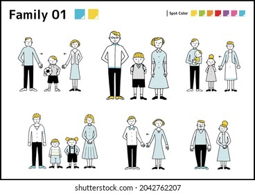 Clip art of a family