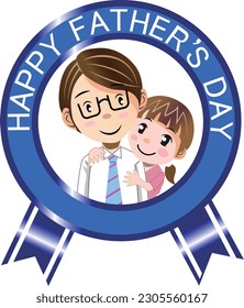 Clip art of father and daughter on Father's Day