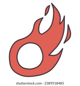 Videokunst des Feuerballs mit rundem Raum in der Mitte für Zahlen oder Buchstaben