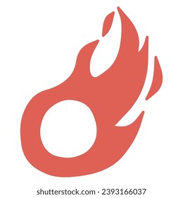 Videokunst des Feuerballs mit rundem Raum in der Mitte für Zahlen oder Buchstaben