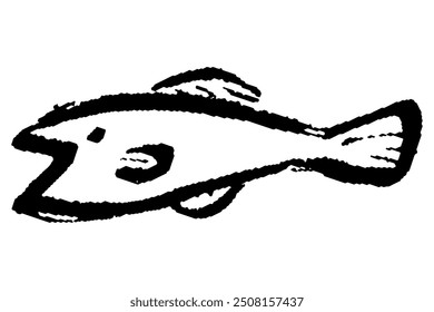 Clip art of fish of brush touch