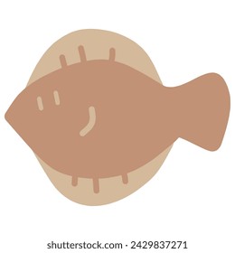 Clip art of fish like a flounder simply deformed.