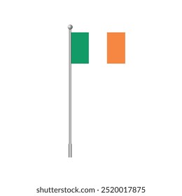 Bandeira de clip-art da Irlanda isolada sobre fundo branco. Ilustração vetorial