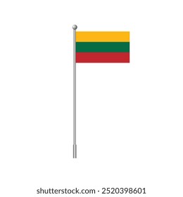 Clip art flag of Lithuania. Isolated on white vector illustration