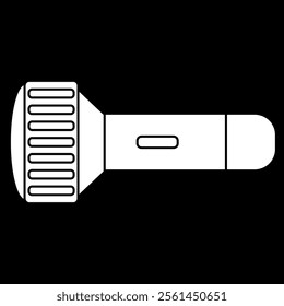 Clip art flashlight, flashlight icon vector illustration, flashlight clipart, white on black background