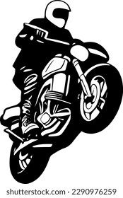 Clip art flat isolated vector biker motorcycle 
