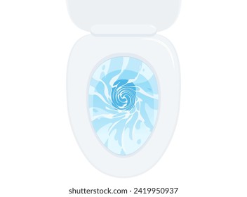 Clip art of flushing the toilet