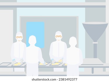 Clip art of food manufacturing factory