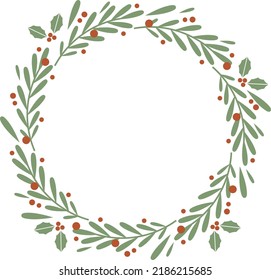 Clip art frame of Christmas wreath.