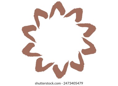 Clip art of the frame like a flower with a touch of brush