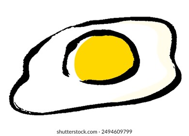 Clip art of fried egg of brush touch