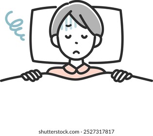 Clip art of frustrated woman who can't sleep