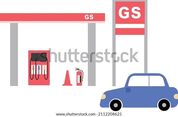 clip art of gas station and\
car.