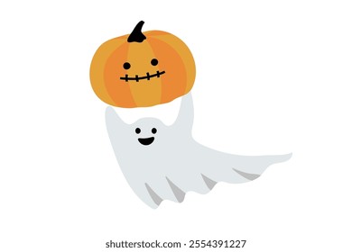 clip art of ghost carrying jack-o-lantern