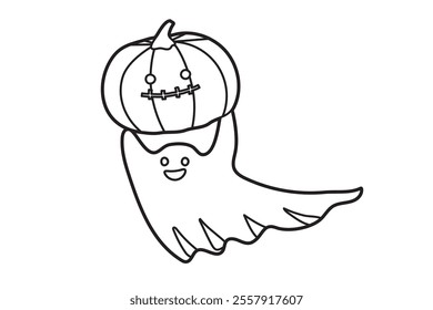 clip art of ghost carrying jack-o-lantern