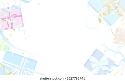 Clip art of gift box frame background