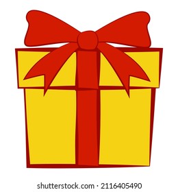 clip art of gift box with yellow color,vector illustration