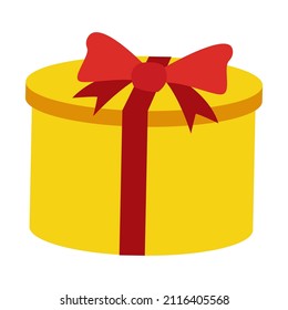 clip art of gift box with yellow color,vector illustration