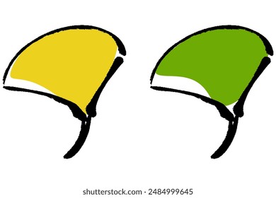 Clip art of gingko leaf of brush touch