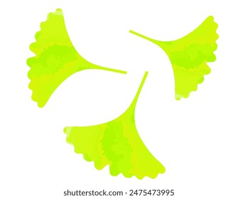 Clip art of gingko leaf falling down