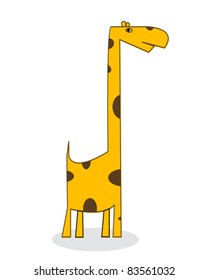 Clip art giraffe, isolated object over white background