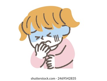 Clip art of girl with nausea