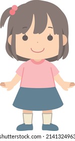 Clip art of girl smiling