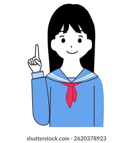 Clip art of girl student pointing
