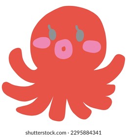 Clip art of girlish octopus character