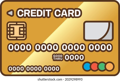 Clip art of gold credit card