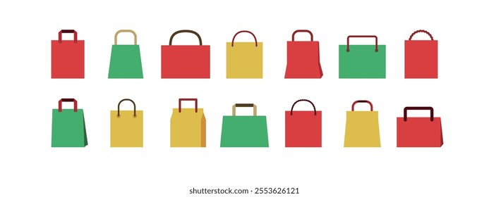 clip art of grab bag ( vector colorful bright New Year holidays sale promotion icon design variation )