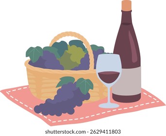 Clip art of grape and wine