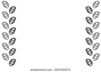 Clip art of gray leaf frame