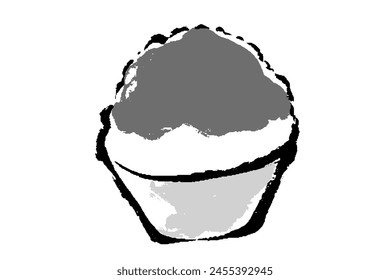 Clip art of gray shaved ice