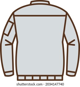 Clip art of gray work clothes seen from behind