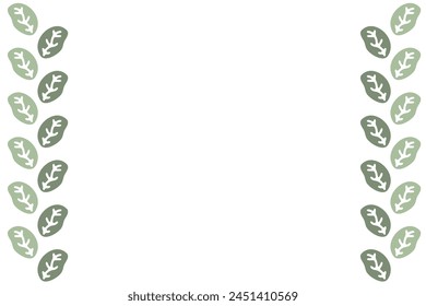 Clip art of green leaf frame