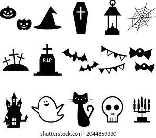 clip art of halloween icon set.