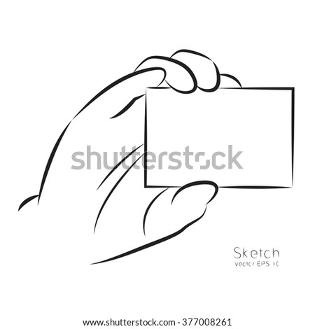 Clip Art Hand Business Card On Stock Vector Royalty Free 377008261