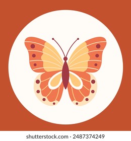 Clip art of hand drawn butterfly on isolated background. Design for mother’s day, spring and summer celebration, scrapbooking, wedding invitation, home decor, paper craft.  