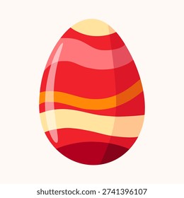 Clip art of hand drawn Easter egg on isolated background. Holiday design for Easter, Mother’s Day, springtime and summertime celebration, scrap booking, invitations, home decor, paper craft.  