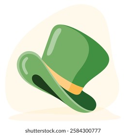 Clip art of hand drawn Irish green hat on isolated background. Design for St. Patrick’s day celebration, party decoration, scrapbooking, home decor, textile, paper crafts.