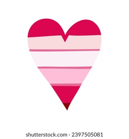 Clip art of hand drawn love heart on isolated background. Romantic design for Valentine’s day, mother’s day, wedding celebration, greeting card, paper crafts, home and nursery decor. 