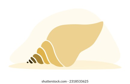 Clip art of hand drawn sea shell silhouette on isolated background. Design for summertime celebration, scrapbooking, wedding invitation, textile, home decor, nursery decoration, paper craft.  