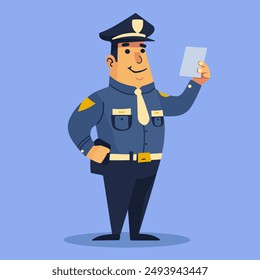 clip art hand drawn simplistic illustration male policeman or cop in Cartoon Flat style, vector flat illustration. male police character vector design.